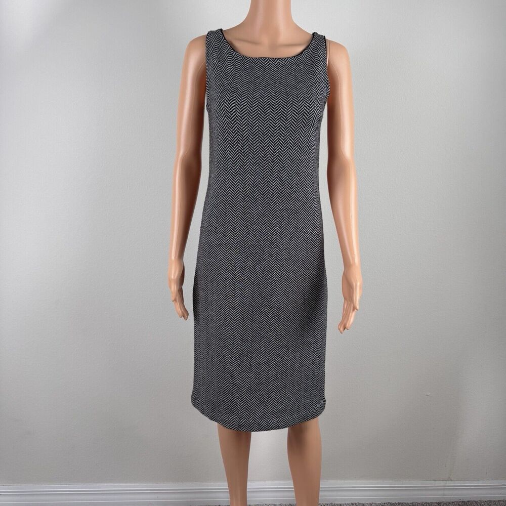 C by BLOOMINGDALE'S Merino Wool Cashmere Knit Dress Herringbone Chevron